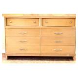 MCM Bassett blonde 8 drawer dresser