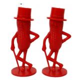 Pair vntg Mr Peanut red salt/pepper shakers