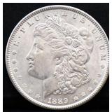 1889 Morgan silver dollar