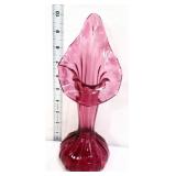 Cranberry 11in jack in pulpit vase