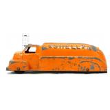 Vntg orange Tootsietoy Shell tanker truck see pics