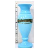 Vntg blue opaline 11in vase
