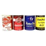 Lot of 4 vintage oil cans, NO SHIPPING