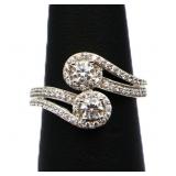 Sterling white sapphire ring, lab created