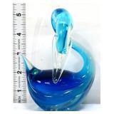 Blue/white 5in bent neck swan figure