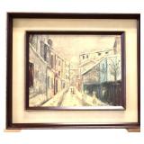 Framed streetscape scene art
