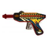 1950s pressed tin Cosmic Ray Gun toy