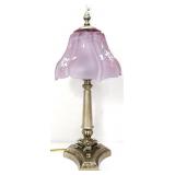 Fenton 20in rosemilk ruffled umbrella shade lamp