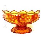 Fenton amber hobnail candle bowl