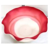 Vntg cranberry/white satin bowl