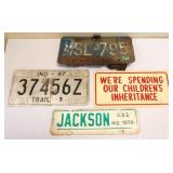 4 piece estate lot, inc license plates