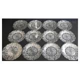 Lot of 12 pineapple floral plates