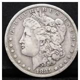 1881O Morgan silver dollar