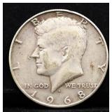 1968 Kennedy half dollar