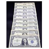 Lot of 10 blue seal $1 notes