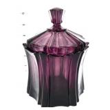 Fenton amethyst tent covered candy jar