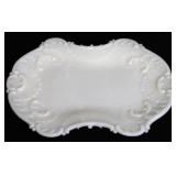 Vntg milk glass 10x7 dresser tray