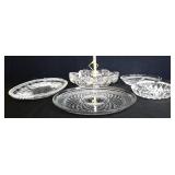5 piece estate clear glass lot