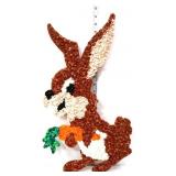 Vintage 21in plastic popcorn bunny figure