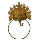 Metal elephant face towel holder