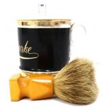 Vintage black shaving mug with brush