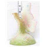 Fenton white sanded butterfly on branch figure