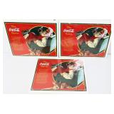 Lot of 3 Coca Cola Santa paper adv