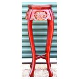 Mahogany fern stand with marble insert