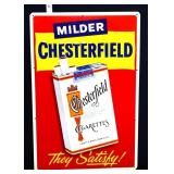 Vntg metal 12x18 Milder Chesterfield adv sign