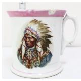 Vintage shaving mug with Native American man