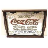 Vintage wood Coca Cola adv serving tray