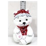 Fenton white polar bear in red hat