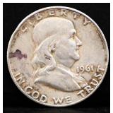 1961 Franklin half dollar