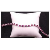 Ruby/white sapphire bracelet, lab grown