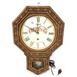 Vintage electric Coca Cola schoolhouse style clock