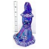 Fenton 7in blue carnival bridesmaid figure