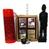 MIxed estate lot, inc red plaid thermos