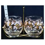 MCM cream & sugar set w/ wire carrier