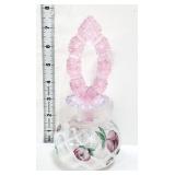 Fenton opalescent perfume bottle, pink stopper