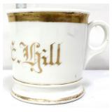 Vintage shaving mug with gold letters