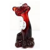 Fenton 5in amberina happy cat figure