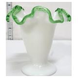 Fenton emerald crest 4in vase