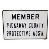 Vntg metal 18x12 Pickaway County Member Sign