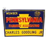 Vtg metal 14x9.5 PA Farmers Association sign