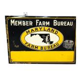 Vtg metal 13.5x9.5 Farm Bureau Maryland sign