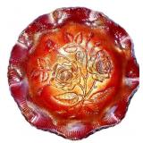 Vintage IG red carnival open rose bowl