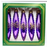 Kurt Aldler purple glass ornaments in box