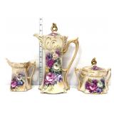 3 piece floral coffee set