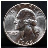 1946D silver quarter