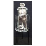 Clear glass drink dispenser w/ wire base frame